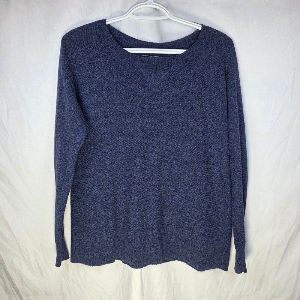 American Eagle Outfitters Womens Blue Crewneck Knit Pullover Sweater S 7J17 2H6P